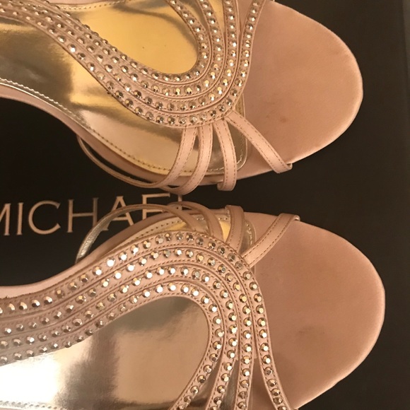 Michael Shannon Shoes - Michael Shannon Gold and Cream Heels